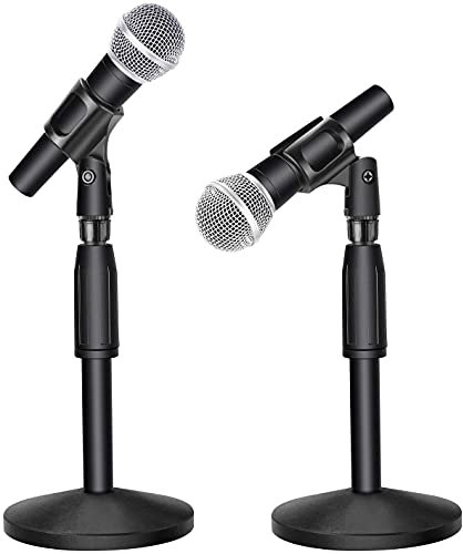 Rockstar - Soporte de Micrófono para Escritorio y Mesa MRS03 Ajustable con Base Redonda de Metal Antideslizante y Pinza - Rockmusic