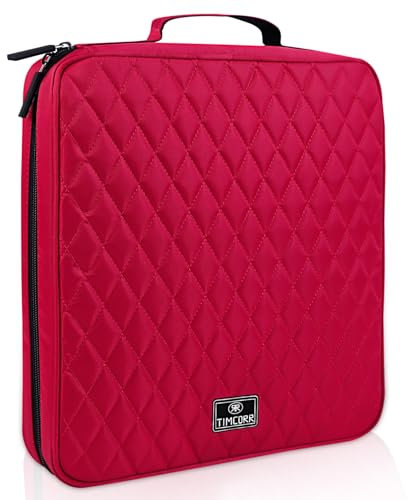 TIMCORR CD Case DVD Holder Storage: 160 Capacity DVD Cases Organizer Portable Wallet Storage - CD Plastic Protective Carrying Binder for Home Travel