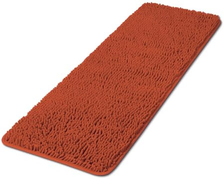 Yeaban Rust 47x17 Badezimmerteppich - Dicke Chenille Badematten | Saugfähig und Waschbar Badteppich Rutschfest Plüschteppiche für Badezimmerboden, Dusche, Waschbecken