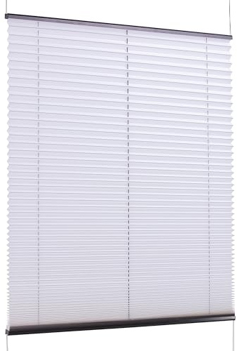 K-Home Klemmfix-Plissee Florida Weiß 40 x 130 cm (B x L) einzigartiges Design mit bezauberndem Lichteffekt