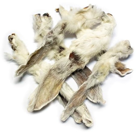Bontoy 20 Kaninchenohren mit Fell ca. 400g Natürlicher Kausnack I als Snack oder Belohnung für Ihren Hund I Kauspass I Leckerli I