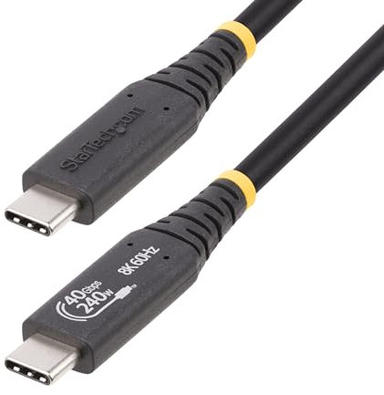 StarTech.com Cable USB4 de 1m - Cable USB-C Certificado USB-IF 40G - PD 240W 5A - Modo Alt 8K120Hz/4K240Hz - Comp Thunderbolt