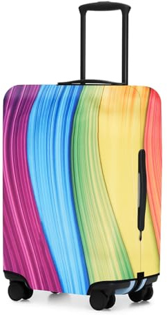 Adorila Bagageskydd för Resväska TSA-Godkänd, Resefodral Skydd Passar 71-91 cm Bagage, Tvättbart Bagageskydd (XL, Färgränder)