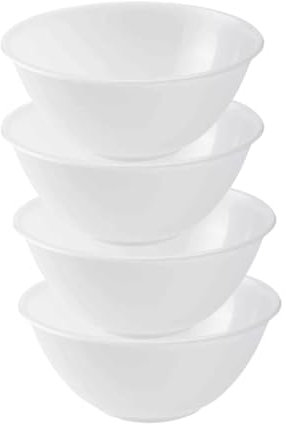 HOMESHOPA Plastic Mixing Bowl 2 Litre 20cm Clear, 4 Pack Reusable Kitchen Cooking Serving Bowl, Non Slip Base, Compact & Stackable, Popcorn Salad Bowl for Food Prep Baking, Dishwasher Safe