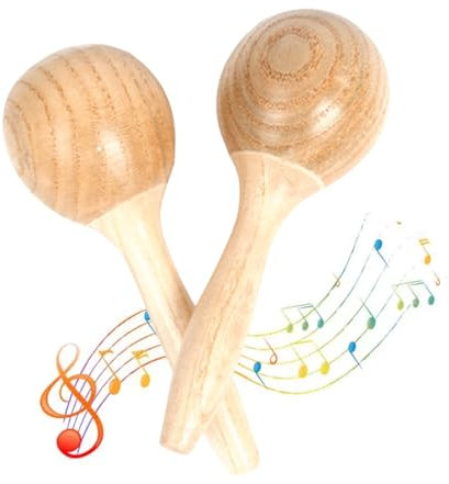 GXGM 2 Stück Mini Maracas aus Holz für Kinder zum Selbermachen Rumba Shaker Hämmer Ei Shaker Kinder Maracas Rasseln