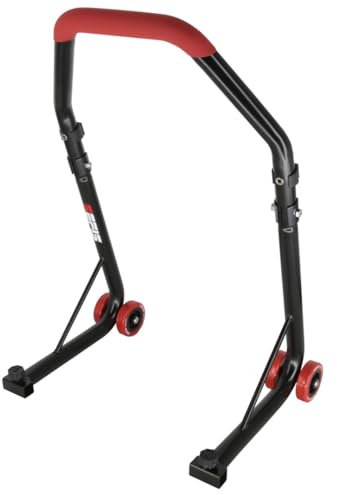 SEFIS D18 Motorradständer Set Vorderrad Motorradheber Serviceständer Heck Motorrad montageständer vorne Motorrad ständer Set Motorrad aufbocken (Rot, Dorn)