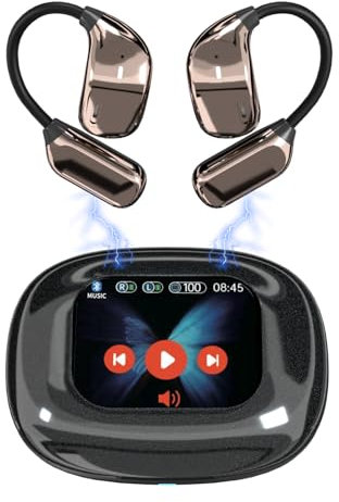 Auriculares Inalámbricos Deportivos, Auriculares Bluetooth 5.3 con HD Micrófono, Sonido Premium, 40H de Reproducción, Pantalla LED, Cómodos de Llevar, Cascos Inalambricos con Gancho