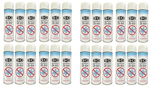SQ Windshield De-Icer Frost and Snow Remover, 24 Pack, 14.5 oz per can (24)