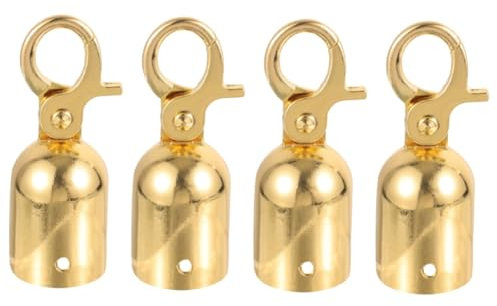 VILLFUL Lot De 4 Butées De Corde, Support De Corde, Longues Extrémités De Cordon, Accessoires En Métal, Butée De Corde, Mousqueton, Garde-Corps, Embout De Cordon, Embout De Corde, Embout