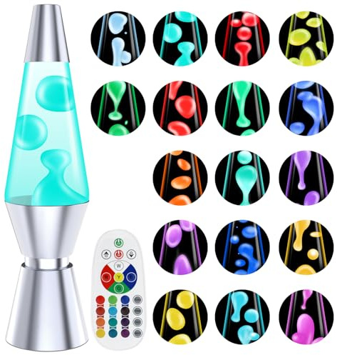 Besight Lampada a Liquida con Telecomando a 17 Colori, 37cm Luce Notturna LED per Bambini e Adulti - Luci Atmosferiche per Camera da Letto, Ufficio, Decorazioni Natalizie e Feste