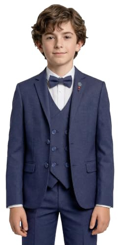 SIRRI Ensemble 5 pièces pour garçon, Costume Formel texturé, Tenue de Communion pour garçon d'honneur, âge 4 années EU