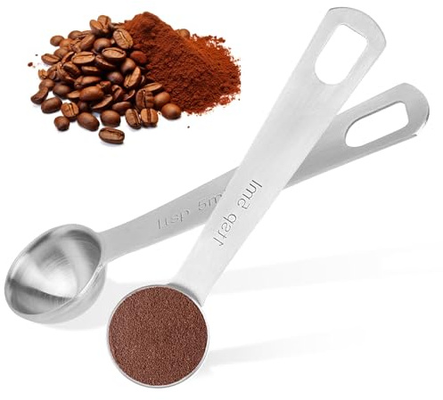 Juego de 2 mini cucharas medidoras de 5 ml, cucharas medidoras de acero inoxidable, cucharas dosificadoras de café, cucharas de especias, cucharadas de cucharadita, para hornear y cocinar en la cocina
