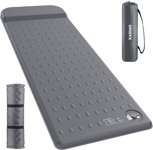 KASIMO Memory Sleeping Pad for Camping, 3 Compact Ultra-Thick Foam Sleeping Mats with Pillow, 9.5 R-Value Insulated Camping Mattress Pad or Car Travel Backpacking Tent,Home