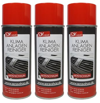 SDV Chemie Klimaanlagenreiniger Schaum Spray 3x 400ml | mit 60cm Sonde, Klimaanlage Reinigung