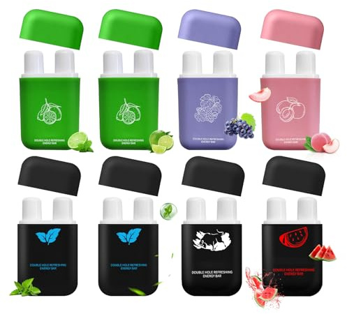 8 Unidades Inhalador Nasal Stick Nasales Portátiles De Doble Orificio Incluye 6 Fragancias Suave Y No Irritante Compacto Y Portátil Proporciona Alivio Rápido Del Malestar Refresca Revitaliza Multiusos