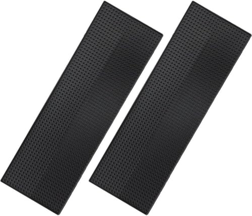 Confezione da 2 tappetini da bar neri, 60 x 20 cm, antiscivolo, per whisky e caffè, sottobicchieri, tappetini per troppopieno, adatti per bar, cucine e ristoranti
