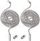 Beaded Pull Chain Extension with Connector for Ceiling Light Fan Chain, 1 Meter Length (2 Packs, Steel Color)