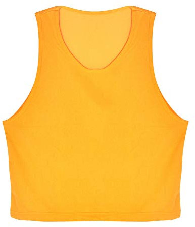 VGEBY 12 er Set Fußball Weste Makierungshemd Trainingsleibchen für Kinder Jungen für Volleyball Fußball Basketball (Farbe : Gelb)