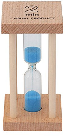 Mehrfarbige Sanduhr aus Holz für Heim und Schule. 2min blau