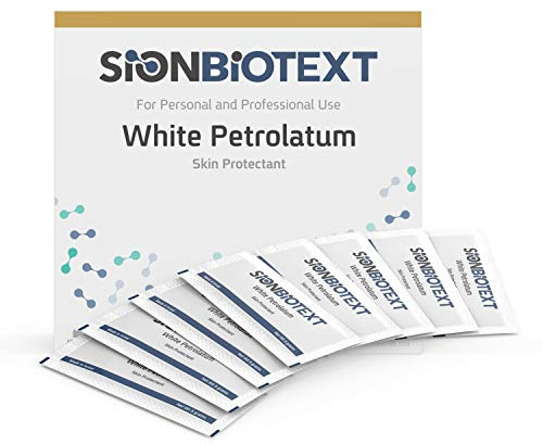 White Petrolatum Jelly by Sion Biotext - Large Value Pack - Skin Intensive Therapy, Chapped Lip Balm, Diaper Rash, Cracked Heels & Feet individual Foil Packs 0.5 Gram, 144-count