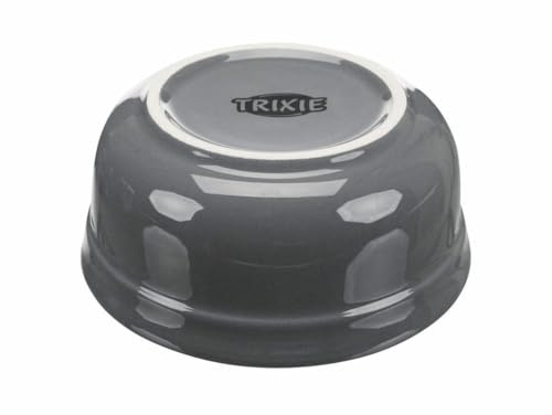 TRIXIE Set comederos, 2 × 0.6 l/15 cm, Azul Petróleo/Gris, Perro