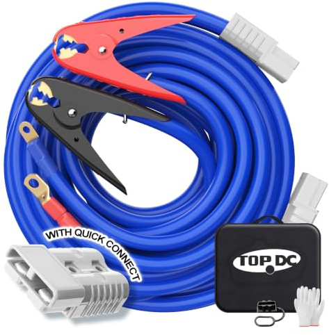 TOPDC Jumper Cables,1 Gauge 30 Feet 800A Booster Cables with UL-Listed Clamps, Heavy Duty Automotive Quick Connect Booster Cables for Car, SUV and Trucks with Carry Bag
