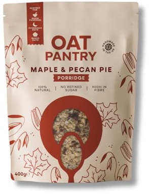 Oat Pantry Maple & Pecan Pie Porridge Oats, 400g (10 Servings) | All Natural Ingredients, Gluten Free, High in Fibre, Vegan, No Refined Sugar | UK made