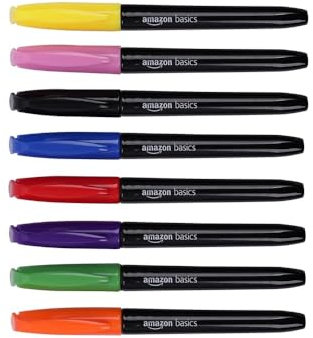 Amazon Basics Stoffmarker, 8er-Pack, Mehrfarbig