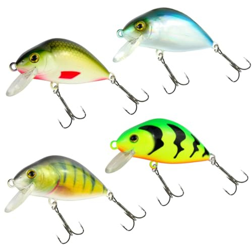 4 Seika Pro Wobbler Kamakura 6cm 12,8g - Kunstköder Set fürs Barschangeln, Rapfenangeln & Hechtangeln, Hardbaits für Raubfische, Crankbaits