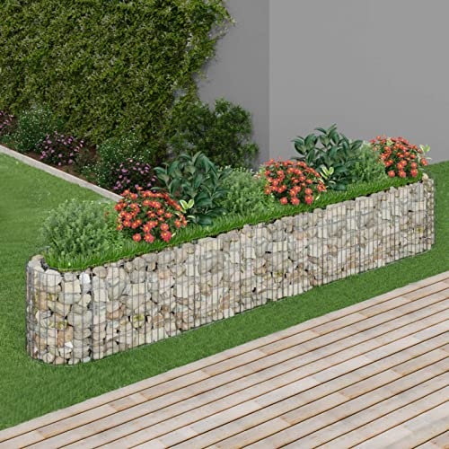Tidyard Gabbione,Fioriera,Letto Rialzato,Metallo,da Giardino,da Esterno,in Acciaio Zincato,Gabbione da Giardino,Fioriera da Giardino,Gabbione da Esterno,Fioriera da Esterno