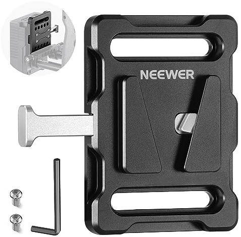 NEEWER Mini Pannello Batteria con Attacco a V con ampio Morsetto a Granchio e Bloccaggio QR per Treppiede Stativo Supporto a C, Compatibile con Le Batteria FXLION Sony Attacco a V, PS005