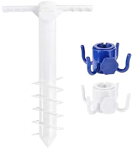 AMZLORD Insertos giratorios 3/5 en espiral para paraguas, enchufe ajustable para paraguas, equipo de tierra para arena, tierra, hierba