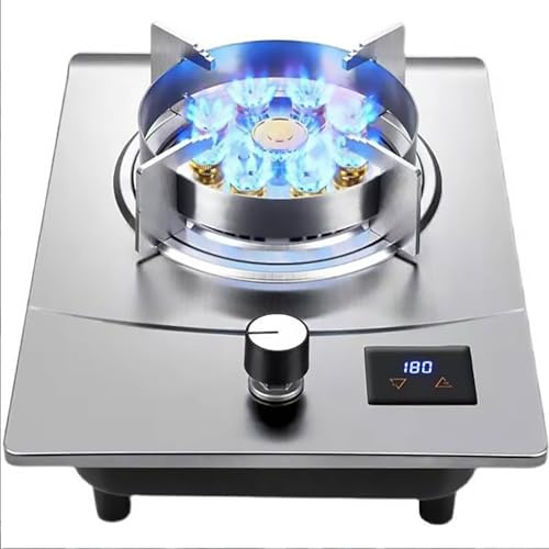 Estufa Acero Inoxidable Estufa Gas - 7.0KW Estufa Gas Butano, Estufa Gas con encendido por impulsos mesa y empotrada, el tamaño la llama es ajustable, quemador estufa Gas cocina fácil limpiar(LPG)