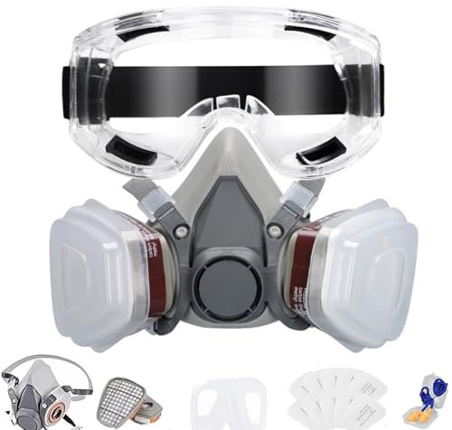 goambuy Atemschutzmaske Wiederverwendbar, A1P2 Filter,Staubmaske für Lackieren, Arbeiten, Atemschutzmaske Gase Dämpfe für Lackieren Dämpfe Schutz