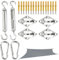 Duroecsain Sun Shade Sail Hardware Kit, kit de montaje de vela de acero inoxidable, herramientas de instalación, kit de fijación para toldos, suministros de toldo, accesorios de sombra exterior para