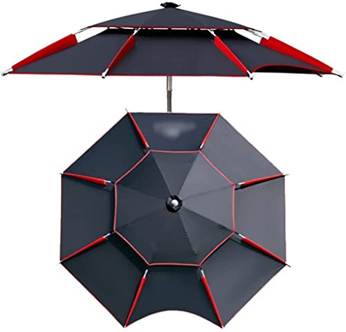Sombrilla for exteriores Sombrilla espesante de doble capa for acampar, sombrilla de pesca grande con protección solar universal de 360 ​​​​°, sombrilla impermeable transpirable(2m/6.6ft)