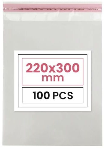 Netuno 100 sachets plats en PP 22 x 30 cm sachets plastiques transparents en polypropylène emballages d'envoi sacs plastiques transparents sacs plats d'expédition sac d'expédition plastique