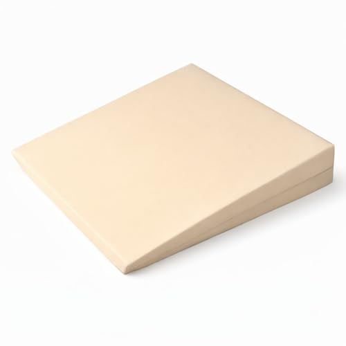 David & Amaya Orthopedic 11° Wedge Seat Cushion – High Density Foam for Back Pain, Lumbar & Sciatica Relief – Posture Correcting Pillow for Car & Office Chairs – 37×37×9 cm (Cream)