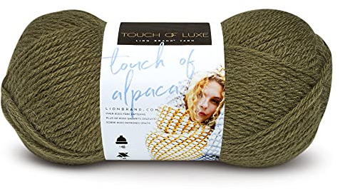 Lion Brand Yarn Company 674-132 Touch of Alpaca Garn, oliv, One Skein