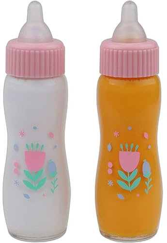 JC TOYS 81060 2x Puppenflasche, mit Milch und Saft