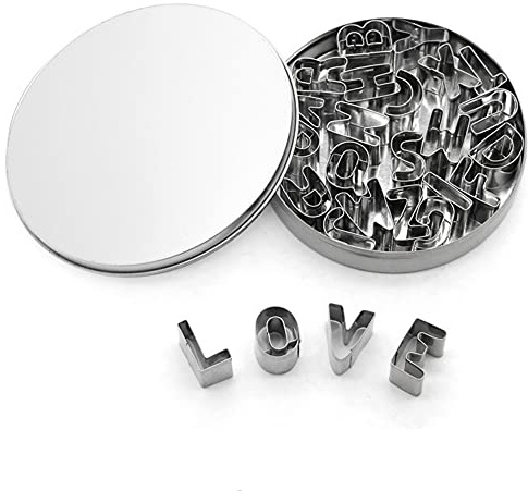 MELOP 26 Alphabet Cookie Cutters A-Z Plain Edge Stainless Steel Non-Stick DIY Biscuit Fruit Vegetable Mold Baking Molds Set