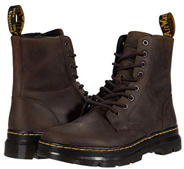 Dr. Martens unisex adult Lace Fashion Boot, Gaucho Crazy Horse, 15 Women 14 Men US
