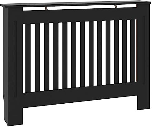 vidaXL Copertura per Radiatore Nera 112x19x81,5 cm in MDF
