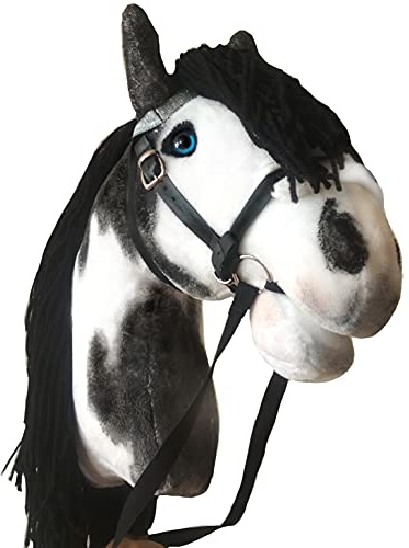 Hobby Horse Pinto A3 | Realistic Toy Horse on a Stick | Black and White Hobbyhorse