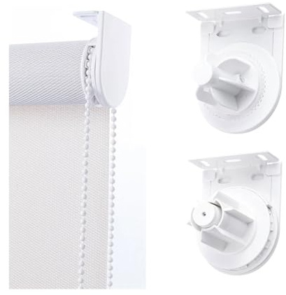 38mm Roller Blind Clutch Replacement Parts Bracket Blind, Roller Shade Cltuch with Metal Brackets & Bead Chain Shade Hardware Accessories (White)
