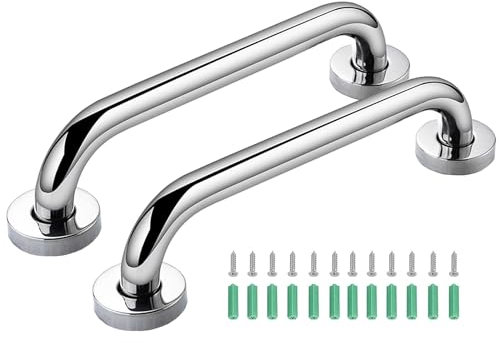 2Pcs Non-Slip Staircase Handrail, 33.5cm Stainless Steel Outdoor Handrail, Stair Handrails for Elderly Outdoor Indoor Stairs Steps, Handrail Brackets Staircases Exterior Railing Hand Rails, 13 Inch