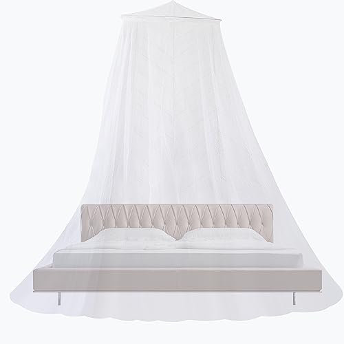 Moskitonetz, Luxus Moskitonetz Doppelbett ,Moskitonetz Bett Baldachin, Mückennetz Outdoor & Indoor Mückenschutz Großes Mosquito, einfache Anbringung Moskitonetz Bett Für Reise, Camping,-weiß