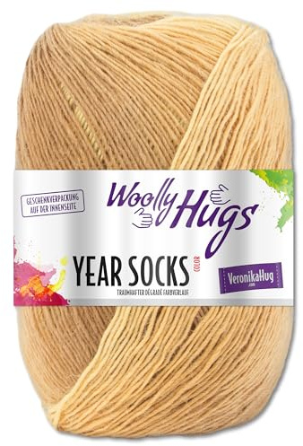 Frida's Wollhaus Woolly Hugs Year Socks Ovillo de lana para calcetines, 100 g, degradado de color, 17 colores (03 | marzo)