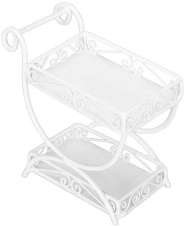 Carro de Flores para Jardín de Casa de Muñecas 1:12, Detalles Exquisitos y Duraderos Carro de Jardín en Miniatura Compacto Hermoso Metal Versátil para Casa de Muñecas 1:12 (White)