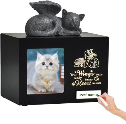 Urnas de recuerdo personalizadas para gatos, caja de madera para cenizas de mascotas con foto para tus queridas mascotas, urnas de cremación para mascotas como regalo de condolencias para mascotas
